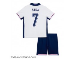 Anglie Bukayo Saka #7 Dětské Domácí Dres ME 2024 Krátký Rukáv (+ trenýrky)