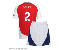 Arsenal William Saliba #2 Dětské Domácí Dres 2024-25 Krátký Rukáv (+ trenýrky)