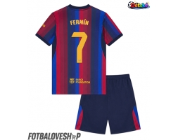 Barcelona Fermin Lopez #7 Dětské Domácí Dres 2026-27 Krátký Rukáv (+ trenýrky)