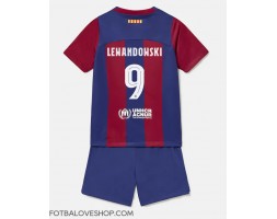 Barcelona Robert Lewandowski #9 Dětské Domácí Dres 2023-24 Krátký Rukáv (+ trenýrky)