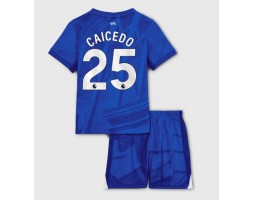Chelsea Moises Caicedo #25 Dětské Domácí Dres 2025-26 Krátký Rukáv (+ trenýrky)