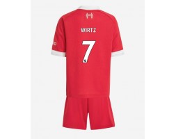 Liverpool Florian Wirtz #7 Dětské Domácí Dres 2025-26 Krátký Rukáv (+ trenýrky)