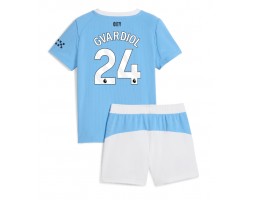 Manchester City Josko Gvardiol #24 Dětské Domácí Dres 2025-26 Krátký Rukáv (+ trenýrky)