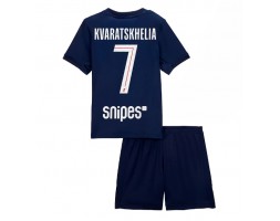 Paris Saint-Germain Khvicha Kvaratskhelia #7 Dětské Domácí Dres 2025-26 Krátký Rukáv (+ trenýrky)
