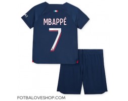 Paris Saint-Germain Kylian Mbappe #7 Dětské Domácí Dres 2023-24 Krátký Rukáv (+ trenýrky)