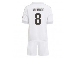 Real Madrid Federico Valverde #8 Dětské Domácí Dres 2025-26 Krátký Rukáv (+ trenýrky)