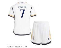 Real Madrid Vinicius Junior #7 Dětské Domácí Dres 2023-24 Krátký Rukáv (+ trenýrky)