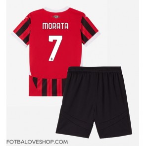 AC Milan Alvaro Morata #7 Dětské Domácí Dres 2024-25 Krátký Rukáv (+ trenýrky)
