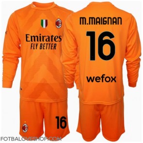AC Milan Mike Maignan #16 Brankářské Dětské Venkovní Dres 2024-25 Dlouhý Rukáv (+ trenýrky)
