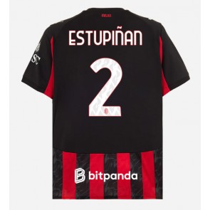 AC Milan Pervis Estupinan #2 Domácí Dres 2025-26 Krátký Rukáv