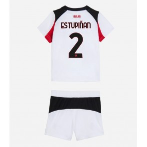 AC Milan Pervis Estupinan #2 Dětské Venkovní Dres 2025-26 Krátký Rukáv (+ trenýrky)