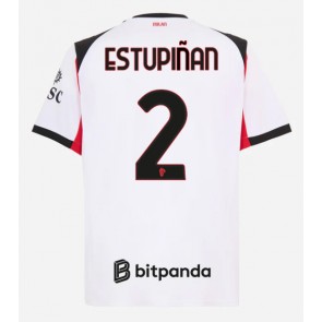 AC Milan Pervis Estupinan #2 Venkovní Dres 2025-26 Krátký Rukáv