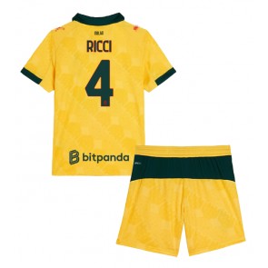 AC Milan Samuele Ricci #4 Dětské Alternativní Dres 2025-26 Krátký Rukáv (+ trenýrky)