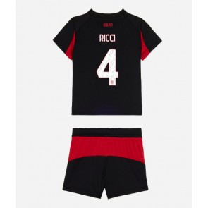 AC Milan Samuele Ricci #4 Dětské Domácí Dres 2025-26 Krátký Rukáv (+ trenýrky)