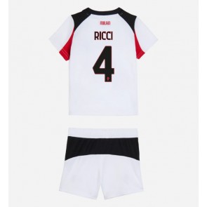 AC Milan Samuele Ricci #4 Dětské Venkovní Dres 2025-26 Krátký Rukáv (+ trenýrky)