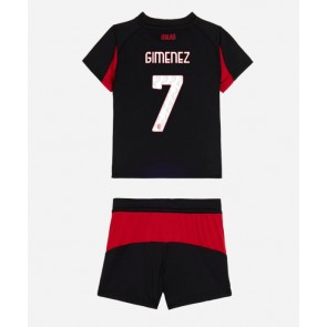 AC Milan Santiago Gimenez #7 Dětské Domácí Dres 2025-26 Krátký Rukáv (+ trenýrky)