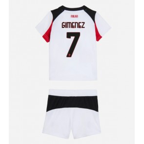 AC Milan Santiago Gimenez #7 Dětské Venkovní Dres 2025-26 Krátký Rukáv (+ trenýrky)
