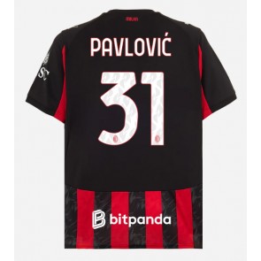 AC Milan Strahinja Pavlovic #31 Domácí Dres 2025-26 Krátký Rukáv