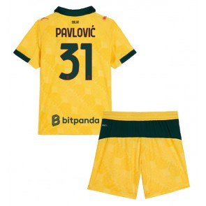 AC Milan Strahinja Pavlovic #31 Dětské Alternativní Dres 2025-26 Krátký Rukáv (+ trenýrky)