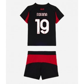 AC Milan Youssouf Fofana #19 Dětské Domácí Dres 2025-26 Krátký Rukáv (+ trenýrky)