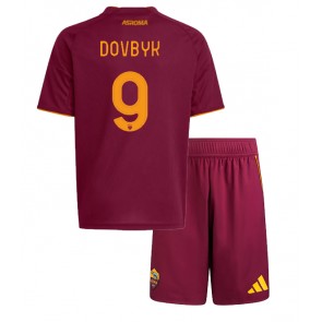 AS Roma Artem Dovbyk #9 Dětské Domácí Dres 2025-26 Krátký Rukáv (+ trenýrky)
