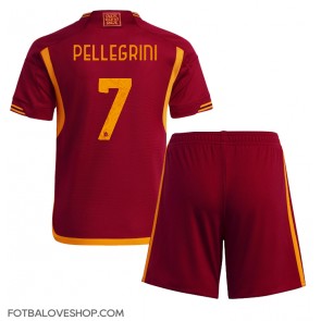 AS Roma Lorenzo Pellegrini #7 Dětské Domácí Dres 2023-24 Krátký Rukáv (+ trenýrky)