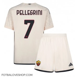 AS Roma Lorenzo Pellegrini #7 Dětské Venkovní Dres 2023-24 Krátký Rukáv (+ trenýrky)