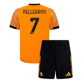 AS Roma Lorenzo Pellegrini #7 Dětské Venkovní Dres 2025-26 Krátký Rukáv (+ trenýrky)