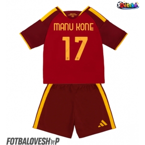 AS Roma Manu Kone #17 Dětské Domácí Dres 2026-27 Krátký Rukáv (+ trenýrky)