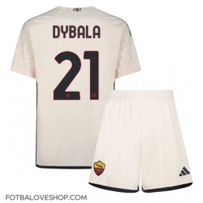 AS Roma Paulo Dybala #21 Dětské Venkovní Dres 2023-24 Krátký Rukáv (+ trenýrky)