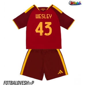 AS Roma Wesley Franca #43 Dětské Domácí Dres 2026-27 Krátký Rukáv (+ trenýrky)