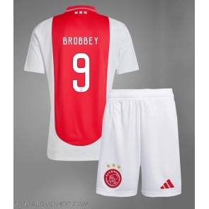 Ajax Brian Brobbey #9 Dětské Domácí Dres 2024-25 Krátký Rukáv (+ trenýrky)