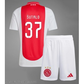 Ajax Josip Sutalo #37 Dětské Domácí Dres 2024-25 Krátký Rukáv (+ trenýrky)
