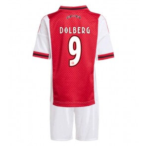 Ajax Kasper Dolberg #9 Dětské Domácí Dres 2025-26 Krátký Rukáv (+ trenýrky)