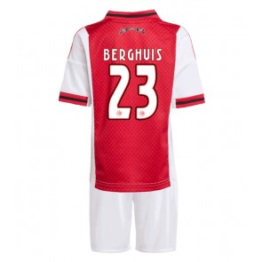Ajax Steven Berghuis #23 Dětské Domácí Dres 2025-26 Krátký Rukáv (+ trenýrky)