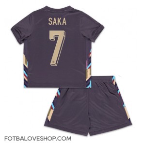 Anglie Bukayo Saka #7 Dětské Venkovní Dres ME 2024 Krátký Rukáv (+ trenýrky)
