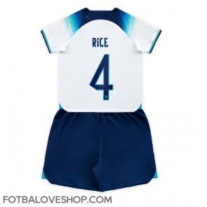 Anglie Declan Rice #4 Dětské Domácí Dres MS 2022 Krátký Rukáv (+ trenýrky)