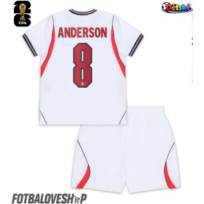 Anglie Elliot Anderson #8 Dětské Domácí Dres MS 2026 Krátký Rukáv (+ trenýrky)
