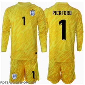 Anglie Jordan Pickford #1 Brankářské Dětské Venkovní Dres ME 2024 Dlouhý Rukáv (+ trenýrky)
