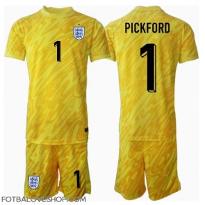 Anglie Jordan Pickford #1 Brankářské Dětské Venkovní Dres ME 2024 Krátký Rukáv (+ trenýrky)