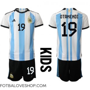Argentina Nicolas Otamendi #19 Dětské Domácí Dres MS 2022 Krátký Rukáv (+ trenýrky)