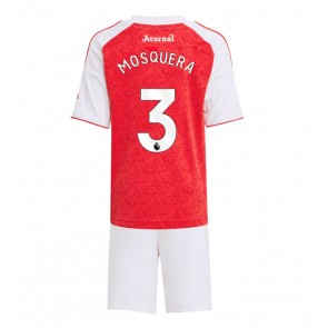 Arsenal Cristhian Mosquera #3 Dětské Domácí Dres 2025-26 Krátký Rukáv (+ trenýrky)