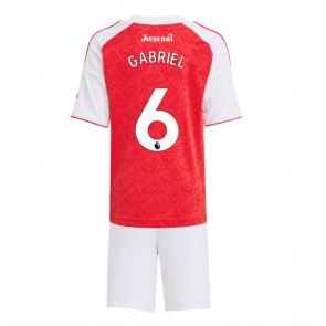 Arsenal Gabriel Magalhaes #6 Dětské Domácí Dres 2025-26 Krátký Rukáv (+ trenýrky)