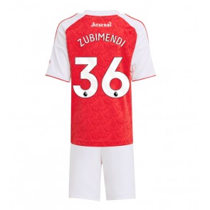 Arsenal Martin Zubimendi #36 Dětské Domácí Dres 2025-26 Krátký Rukáv (+ trenýrky)