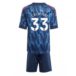 Arsenal Riccardo Calafiori #33 Dětské Venkovní Dres 2025-26 Krátký Rukáv (+ trenýrky)