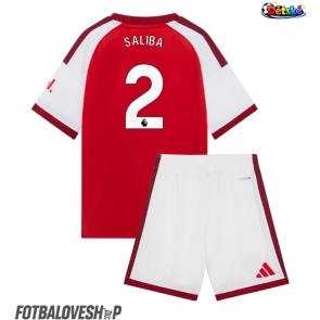 Arsenal William Saliba #2 Dětské Domácí Dres 2026-27 Krátký Rukáv (+ trenýrky)