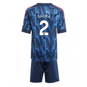 Arsenal William Saliba #2 Dětské Venkovní Dres 2025-26 Krátký Rukáv (+ trenýrky)