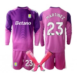 Aston Villa Emiliano Martinez #23 Brankářské Dětské Alternativní Dres 2025-26 Dlouhý Rukáv (+ trenýrky)