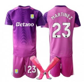 Aston Villa Emiliano Martinez #23 Brankářské Dětské Alternativní Dres 2025-26 Krátký Rukáv (+ trenýrky)