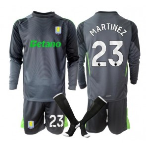 Aston Villa Emiliano Martinez #23 Brankářské Dětské Domácí Dres 2025-26 Dlouhý Rukáv (+ trenýrky)